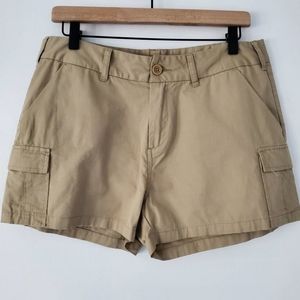 NWT United by Blue khaki cargo shorts womens size L